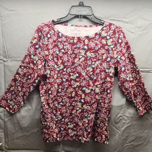 TALBOTS Long Sleeve Floral Top  Size Large